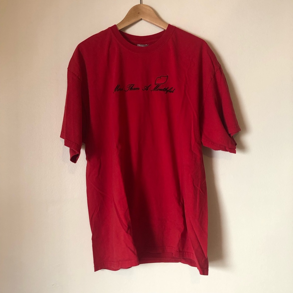 Vintage MORE THAN A MOUTHFUL Novelty Tee Red XXL